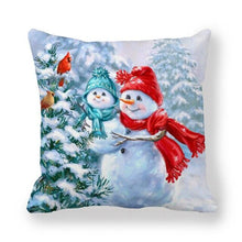 将图片加载到图库查看器，Christmas Pillowcase Holiday Decoration Christmas Santa Pillow Covers Santa Claus Pillow Covers Christmas Sofa Throw Pillow Home Cushion Cover Christmas Snowman Print Pillowcase Letter 45x45CM
