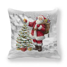 将图片加载到图库查看器，Christmas Pillowcase Holiday Decoration Christmas Santa Pillow Covers Santa Claus Pillow Covers Christmas Sofa Throw Pillow Home Cushion Cover Christmas Snowman Print Pillowcase Letter 45x45CM
