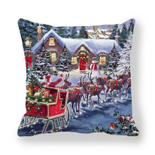 将图片加载到图库查看器，Christmas Pillowcase Holiday Decoration Christmas Santa Pillow Covers Santa Claus Pillow Covers Christmas Sofa Throw Pillow Home Cushion Cover Christmas Snowman Print Pillowcase Letter 45x45CM

