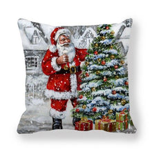 将图片加载到图库查看器，Christmas Pillowcase Holiday Decoration Christmas Santa Pillow Covers Santa Claus Pillow Covers Christmas Sofa Throw Pillow Home Cushion Cover Christmas Snowman Print Pillowcase Letter 45x45CM
