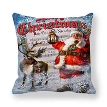 将图片加载到图库查看器，Christmas Pillowcase Holiday Decoration Christmas Santa Pillow Covers Santa Claus Pillow Covers Christmas Sofa Throw Pillow Home Cushion Cover Christmas Snowman Print Pillowcase Letter 45x45CM
