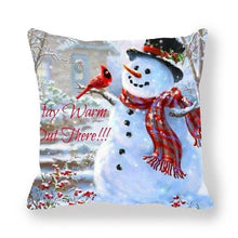 将图片加载到图库查看器，Christmas Pillowcase Holiday Decoration Christmas Santa Pillow Covers Santa Claus Pillow Covers Christmas Sofa Throw Pillow Home Cushion Cover Christmas Snowman Print Pillowcase Letter 45x45CM
