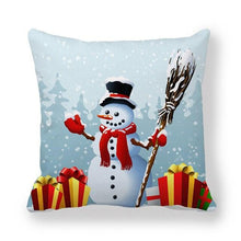 将图片加载到图库查看器，Christmas Pillowcase Holiday Decoration Christmas Santa Pillow Covers Santa Claus Pillow Covers Christmas Sofa Throw Pillow Home Cushion Cover Christmas Snowman Print Pillowcase Letter 45x45CM
