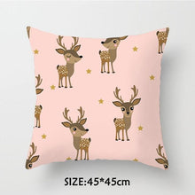 将图片加载到图库查看器，Christmas Pillowcase Tree Santa Claus Cushion Cover Christmas Pillow Case Decorative Santa Claus Xmas Throw Pillowcase Cotton Linen Square Cushion Pillow Covers
