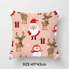 将图片加载到图库查看器，Christmas Pillowcase Tree Santa Claus Cushion Cover Christmas Pillow Case Decorative Santa Claus Xmas Throw Pillowcase Cotton Linen Square Cushion Pillow Covers
