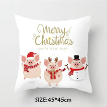 将图片加载到图库查看器，Christmas Pillowcase Tree Santa Claus Cushion Cover Christmas Pillow Case Decorative Santa Claus Xmas Throw Pillowcase Cotton Linen Square Cushion Pillow Covers
