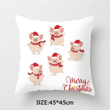 将图片加载到图库查看器，Christmas Pillowcase Tree Santa Claus Cushion Cover Christmas Pillow Case Decorative Santa Claus Xmas Throw Pillowcase Cotton Linen Square Cushion Pillow Covers
