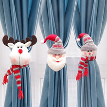 Load image into Gallery viewer, Christmas Plaid Curtain Buckle Santa Snowman Curtain Tiebacks Tie Rope Christmas Decor Curtain Buckle Santa Claus Holdback Decor Snowman Drapes Holder For Home Window Xmas Ornaments Gift
