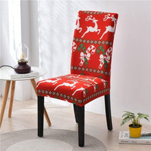 Load image into Gallery viewer, Christmas Printing Dining Chair Covers Modern Removable Anti-dirty Kitchen Seat Case Stretch Chair Slipcovers for Home Banquet Dining Room Chair Protector Seat Protector Slipcovers Stretch Removable Washable Printed Dining Chair Seat Covers for Kitchen
