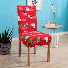 Load image into Gallery viewer, Christmas Printing Dining Chair Covers Modern Removable Anti-dirty Kitchen Seat Case Stretch Chair Slipcovers for Home Banquet Dining Room Chair Protector Seat Protector Slipcovers Stretch Removable Washable Printed Dining Chair Seat Covers for Kitchen

