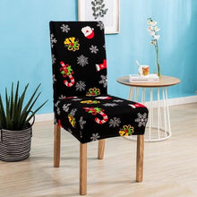 Load image into Gallery viewer, Christmas Printing Dining Chair Covers Modern Removable Anti-dirty Kitchen Seat Case Stretch Chair Slipcovers for Home Banquet Dining Room Chair Protector Seat Protector Slipcovers Stretch Removable Washable Printed Dining Chair Seat Covers for Kitchen
