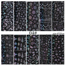 将图片加载到图库查看器，Christmas Silver Snowflakes Nail Art Foil Transfer Glitter Stickers 3D Nail Art Decals Designer Manicuring Decoration Xmas Gift Nails Snowflake Nail Art Stickers Decals Christmas Nail 3D Self Adhesive Nail Stickers for Acrylic Nails Snowflake
