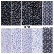 将图片加载到图库查看器，Christmas Silver Snowflakes Nail Art Foil Transfer Glitter Stickers 3D Nail Art Decals Designer Manicuring Decoration Xmas Gift Nails Snowflake Nail Art Stickers Decals Christmas Nail 3D Self Adhesive Nail Stickers for Acrylic Nails Snowflake

