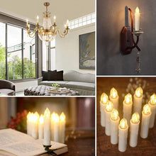 将图片加载到图库查看器，Christmas Tree Clip Candle Warm White Battery Operated Waterproof LED Flameless Taper Ivory Floating Candles with Remote Timer Ideal For Home Flameless Flashing With Remote And Suction Cup LED Candles For Halloween Birthday Garden Decoration
