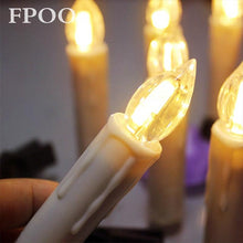 将图片加载到图库查看器，Christmas Tree Clip Candle Warm White Battery Operated Waterproof LED Flameless Taper Ivory Floating Candles with Remote Timer Ideal For Home Flameless Flashing With Remote And Suction Cup LED Candles For Halloween Birthday Garden Decoration
