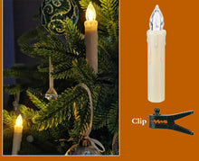 将图片加载到图库查看器，Christmas Tree Clip Candle Warm White Battery Operated Waterproof LED Flameless Taper Ivory Floating Candles with Remote Timer Ideal For Home Flameless Flashing With Remote And Suction Cup LED Candles For Halloween Birthday Garden Decoration
