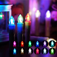 将图片加载到图库查看器，Christmas Tree Clip Candle Warm White Battery Operated Waterproof LED Flameless Taper Ivory Floating Candles with Remote Timer Ideal For Home Flameless Flashing With Remote And Suction Cup LED Candles For Halloween Birthday Garden Decoration

