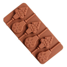 将图片加载到图库查看器，Christmas Tree Snowflake Lollipop Shape Silicone Chocalate Ice Cake Mold Mold Kitchen Baking Mold Silicone Popsicle Molds Cake Ice Pop Molds Homemade Ice Cream Mold Reusable Soft Molds For Kitchen Accessories
