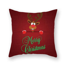 Load image into Gallery viewer, Christmas Xmas Red Pillow Case Tree Decoration Xmas Series Cushion Cover Case Pillow Zippered Square Pillowcase Santa Claus Cushion Cover Christmas Decorations For Home Snowman 45x45CM
