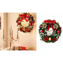 Load image into Gallery viewer, Christmas Xmas Wreath Home Door Wall Ornament Garland Bowknot Party Decoration

