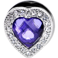 Load image into Gallery viewer, Clear Purple Gem Hug Your Heart Screw Fit Plug Set 6mm to 22mm

