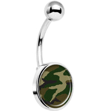Load image into Gallery viewer, Woodland Camo Print Belly Ring
