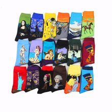 将图片加载到图库查看器，Classic Autumn Winter Retro Personality Art Van Gogh Mural World Famous Oil Painting Female Sock For Men And Women
