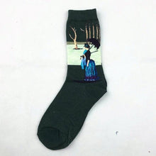 将图片加载到图库查看器，Classic Autumn Winter Retro Personality Art Van Gogh Mural World Famous Oil Painting Female Sock For Men And Women

