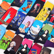 将图片加载到图库查看器，Classic Autumn Winter Retro Personality Art Van Gogh Mural World Famous Oil Painting Female Sock For Men And Women
