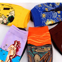 将图片加载到图库查看器，Classic Autumn Winter Retro Personality Art Van Gogh Mural World Famous Oil Painting Female Sock For Men And Women
