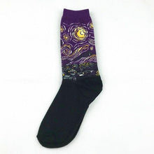 将图片加载到图库查看器，Classic Autumn Winter Retro Personality Art Van Gogh Mural World Famous Oil Painting Female Sock For Men And Women
