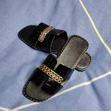 Load image into Gallery viewer, Classic Design New Women Flat Flip Flops Double Chain Sandal Slippers Shoes Women Flats Slippers Flat Sandals Elegant Strappy Flip Flops Casual Comfortable Beach Shoes
