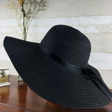 Load image into Gallery viewer, Classic Design Wide Elegant Hat New Simple Foldable Wide Floppy Girls Straw Hat Sun Hat Beach Women Summer Hat UV Protect Travel Cap Lady Cap Female Outdoor Summer Hat
