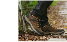 Load image into Gallery viewer, Classic Genuine Leather Outdoor Sport Mens Breathable Non slip Hiking Boots Light Mountain Climbing High Top Winter Warm Outdoor Walking Lace Up Anti-Slip Ankle Booties
