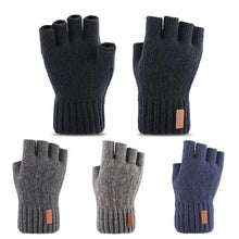 将图片加载到图库查看器，Classic Knitted Fingerless Winter  Unisex Outdoor Gloves For Men Women Retro Soft Unisex Stretch Elastic Warm Half Finger Cycling Gloves
