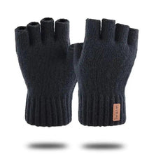 将图片加载到图库查看器，Classic Knitted Fingerless Winter  Unisex Outdoor Gloves For Men Women Retro Soft Unisex Stretch Elastic Warm Half Finger Cycling Gloves
