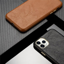 Load image into Gallery viewer, Classic Leather Case Compatible with iPhone Slim Leather Protective Case Midnight Green Luxury Genuine Leather Cover For iPhone 14 Pro 13 12 11 Pro Max X XS XR 7 8 Plus Case Vintage Leather Business Men Iphone Case
