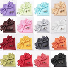 将图片加载到图库查看器，Classic Men Bowtie  Cufflinks Set Casual Men's Fashionable Style Solid Color Bowties Elegant Accessories
