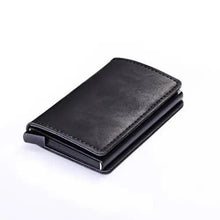 Load image into Gallery viewer, Classic Multifunction Automatic Aluminum Alloy Leather Credit Card Holder Retro New Pop-Up Card Ejector Business Wallets For Men
