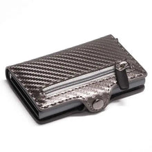 Load image into Gallery viewer, Classic Multifunction Automatic Aluminum Alloy Leather Credit Card Holder Retro New Pop-Up Card Ejector Business Wallets For Men
