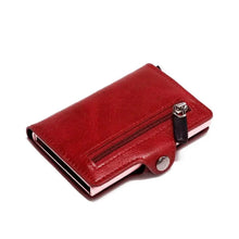 Load image into Gallery viewer, Classic Multifunction Automatic Aluminum Alloy Leather Credit Card Holder Retro New Pop-Up Card Ejector Business Wallets For Men
