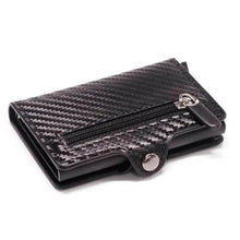 Load image into Gallery viewer, Classic Multifunction Automatic Aluminum Alloy Leather Credit Card Holder Retro New Pop-Up Card Ejector Business Wallets For Men
