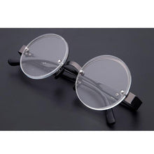 Load image into Gallery viewer, Classic Natural Crystal Glass Stone Reading Glasses Male High Definition Anti Fatigue Round Brown Reading Glasses Female Lightweight Thin Steel Frame With Compact Case For Daily Use

