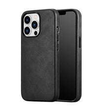 Load image into Gallery viewer, Classic Simple Brown Black Shockproof Drop Proof Phone Case Protective Genuine Leather Case for iPhone 13 Pro Max Business Case for iPhone 13 Mini Classic Magnetic Charging Phone Back Cover

