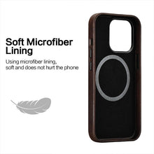 Load image into Gallery viewer, Classic Simple Brown Black Shockproof Drop Proof Phone Case Protective Genuine Leather Case for iPhone 13 Pro Max Business Case for iPhone 13 Mini Classic Magnetic Charging Phone Back Cover
