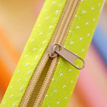 Load image into Gallery viewer, Classic Simple Candy Color Slim Canvas Pencil Pouch Pencil Bag For School Office Dot Printed Students Pencil Case

