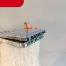 Load image into Gallery viewer, Clear Holographic Love Heart Pattern Cute Case with Card Holder Love Gradient Transparent Soft Case For iPhone 14 13 11 12 Pro Max Mini  X XS XR 7 8 Plus Wallet Card Holder Cover
