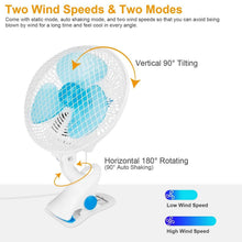 Load image into Gallery viewer, Clip-On 2 Speeds Quiet Clamp Fan
