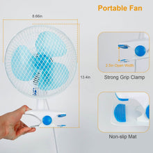 Load image into Gallery viewer, Clip-On 2 Speeds Quiet Clamp Fan
