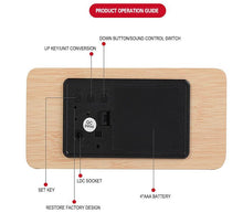 Load image into Gallery viewer, Clocks LED Wooden Alarm Clock Watch Wooden Wood Clock New Version LED Alarm Digital Desk Clock Adjustable Brightness, Alarm Time, Displays Time Date Temperature  Table Voice Control Digital Wood Electronic Desktop Table

